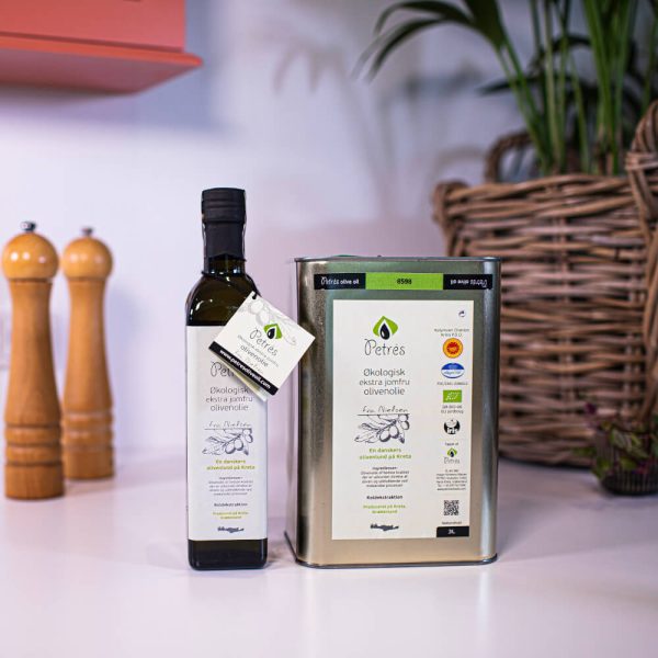 økologisk ekstra jomfru olivenolie 500 ml og 3000 ml sæt